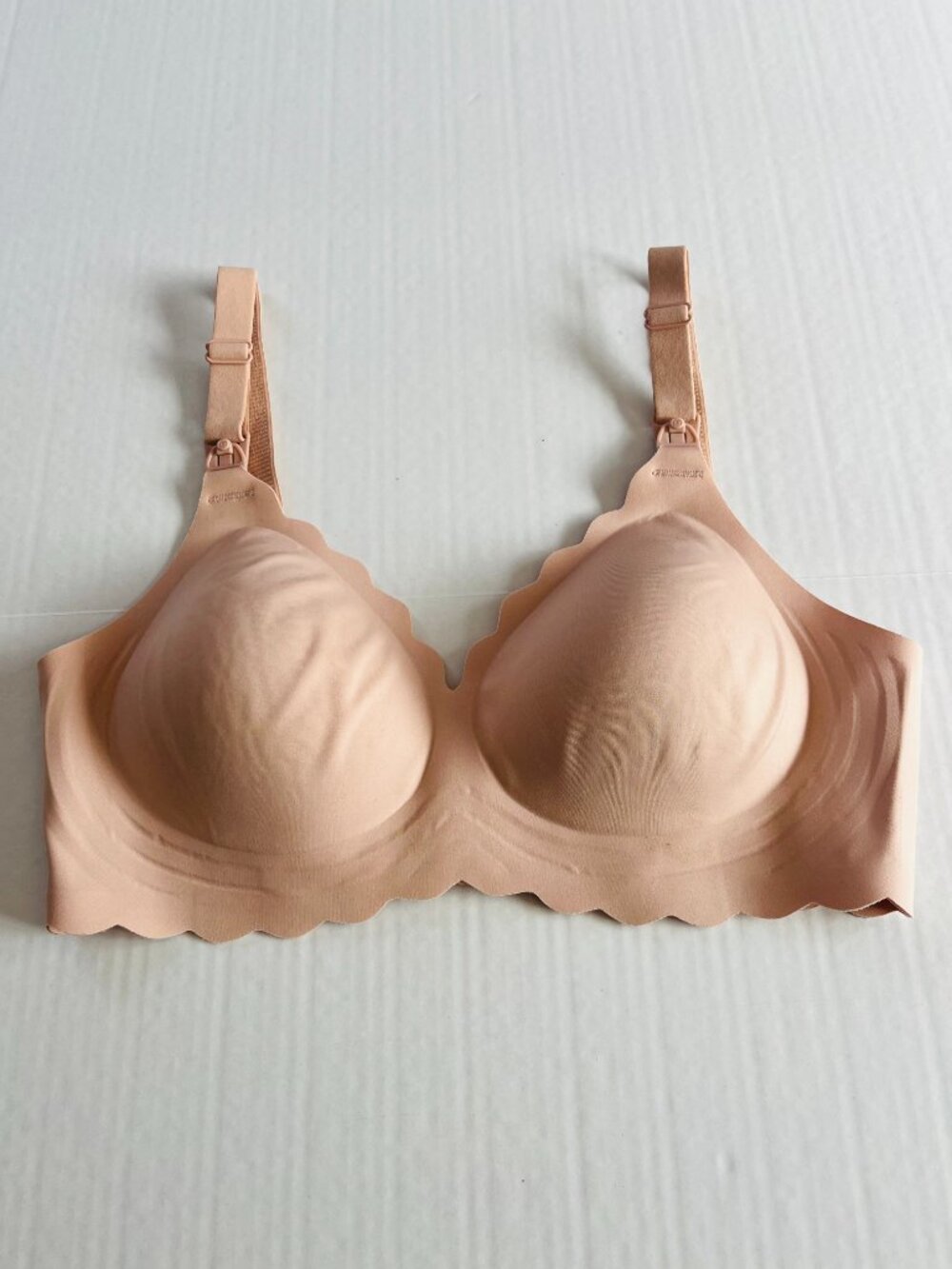 Momcozy Sz S Nude Nursing Maternity Bra Seamless Wireless Classic Jelly Strip